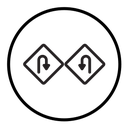 Left & Right U-Turn Warning icon