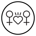 Lesbian relationship Black Outline icon