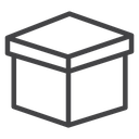 Lidded Cardboard Box Black Outline icon
