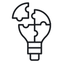 Light bulb puzzle piece 2 icon