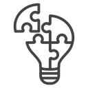 Light bulb puzzle piece 3 icon