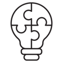 Light bulb puzzle piece icon