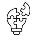 Light bulb puzzle piece icon