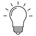 Light Bulb Radiating Rays icon