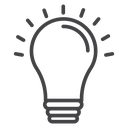 Lightbulb Black Outline icon