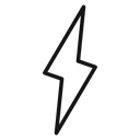 Lightning bolt Black Outline icon