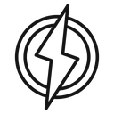Lightning power charge Black Outline icon