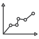 Line Chart Data Points Black Outline icon