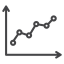 Line Chart Data Points Black Outline icon