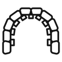 Lingual braces Black Outline icon