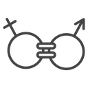 Linked Gender Symbols Black Outline icon