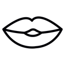 Lips Black Outline icon