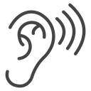 Listening Black Outline icon