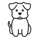 Little puppy line icon