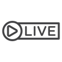 Live Play Badge Black Outline icon