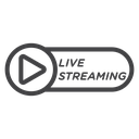 Live Streaming Black Outline icon