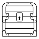 Locked Treasure Chest Black Outline icon
