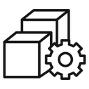 Logistics management Black Outline icon