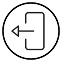 Logout exit Black Outline icon