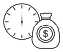 Long term investment Black Outline icon