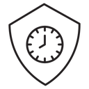 Long term protection Black Outline icon