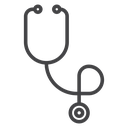 Looped Stethoscope Black Outline icon