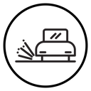 Loose chippings roadworks sign icon