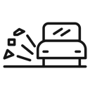 Loose chippings roadworks sign icon