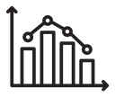 Loss bar chart icon