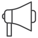 Loudspeaker Straight Handle Black Outline icon