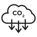 Low carbon dioxide icon