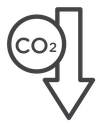 Low carbon dioxide Black Outline icon