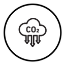 Low carbon dioxide icon