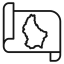 Luxembourg country map Black Outline icon
