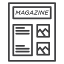 Magazine Article Page Black Outline icon