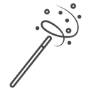 Magic Wand Swirl Black Outline icon