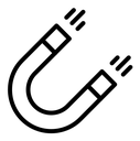 Magnet black outline icon
