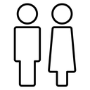 Male and female Black Outline icon