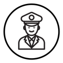 Male chief officer icon