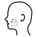 Man acne on face icon