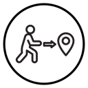 Man going to destination icon