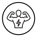 Man have strong muscles icon