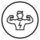 Man have strong muscles icon