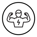 Man have strong muscles icon