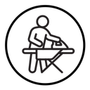 Man iron clothes icon