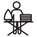 Man iron clothes icon