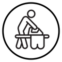 Man iron clothes icon
