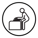 Man iron clothes icon