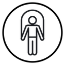 Man jumping with skipping rope icon
