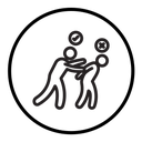 Man pushing another person icon